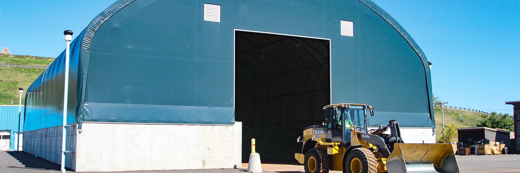 Green Sand and Salt Storage Building with Dozer