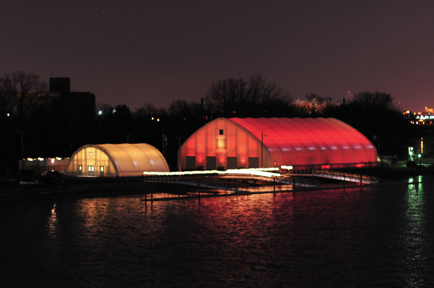 Marina Building for Rowing Facility Night Photo