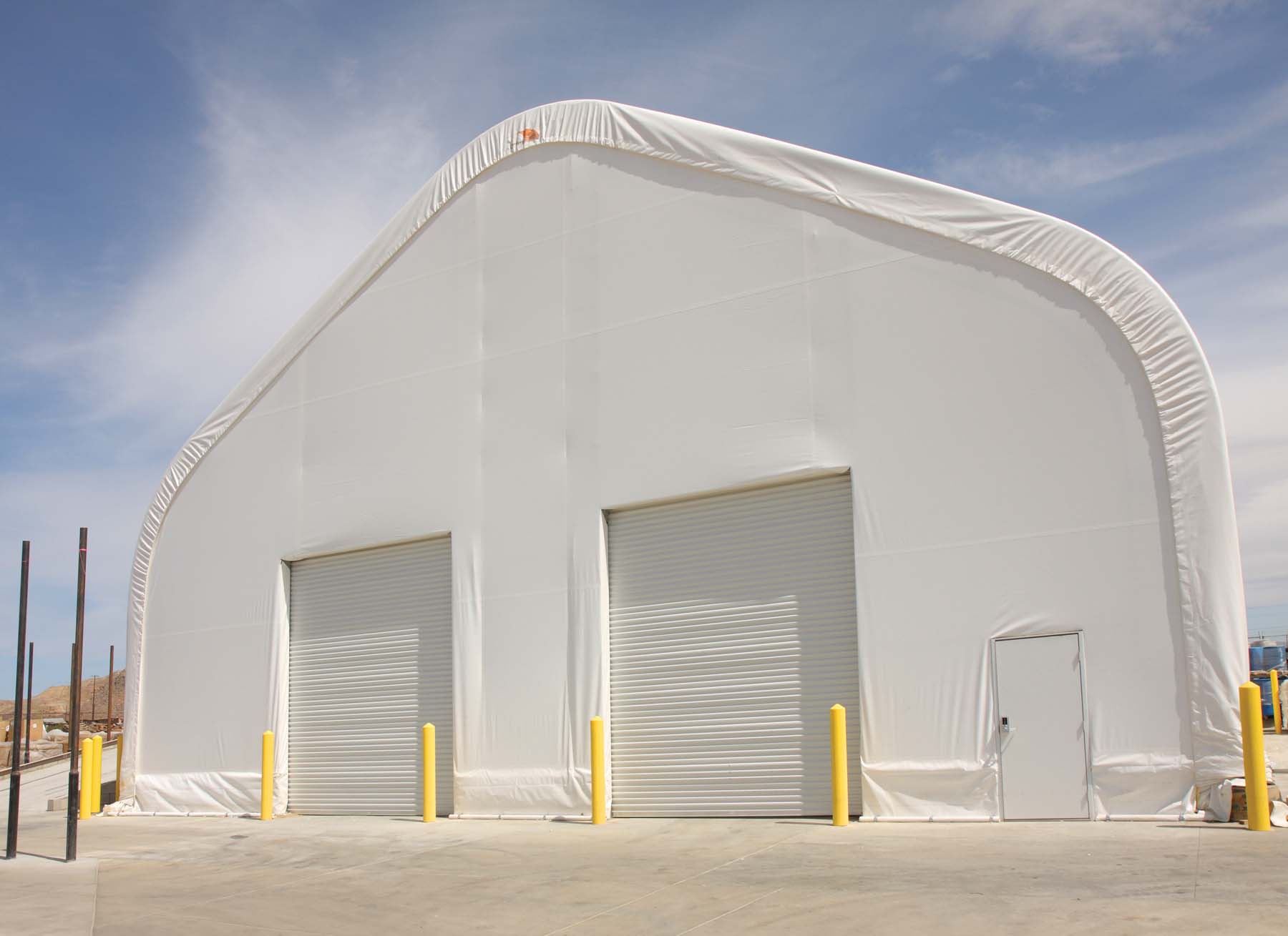 Gable Style Fabric Building with two sliding doors